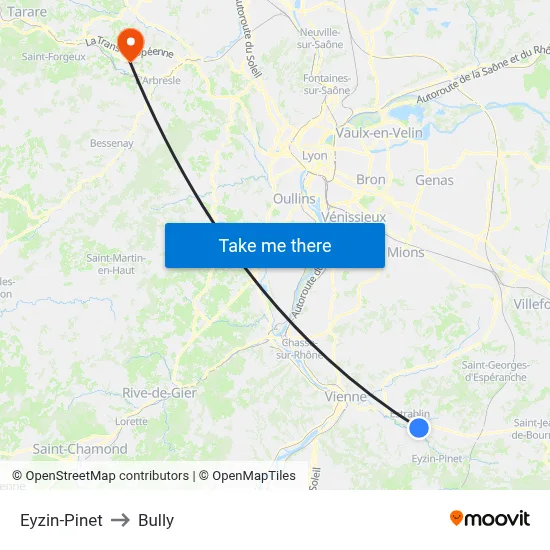 Eyzin-Pinet to Bully map