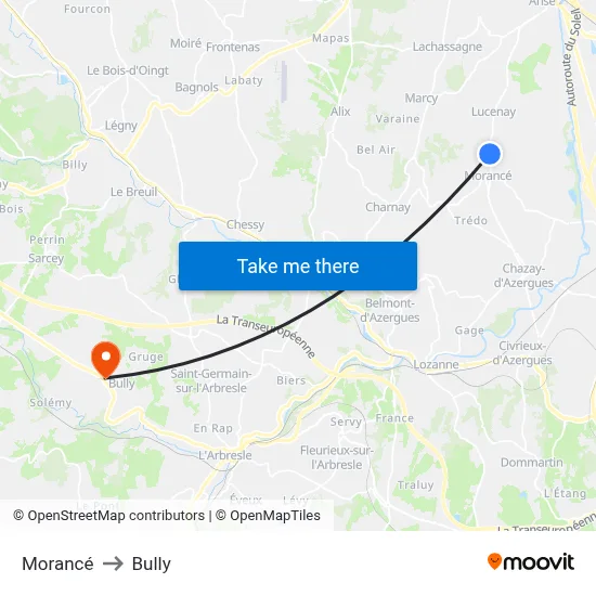 Morancé to Bully map