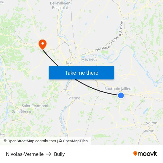 Nivolas-Vermelle to Bully map
