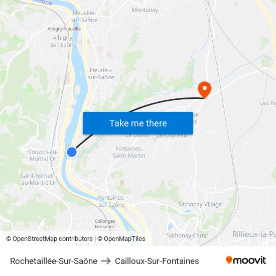 Rochetaillée-Sur-Saône to Cailloux-Sur-Fontaines map