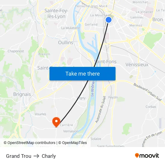 Grand Trou to Charly map