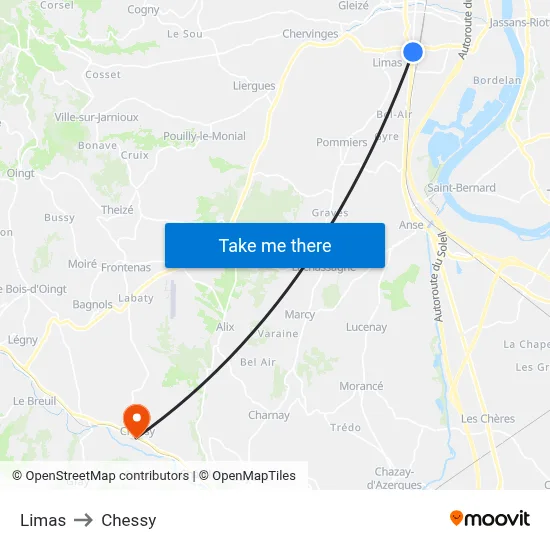 Limas to Chessy map