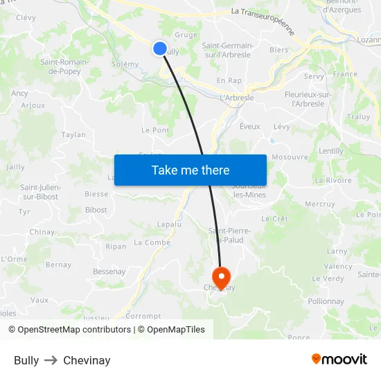 Bully to Chevinay map