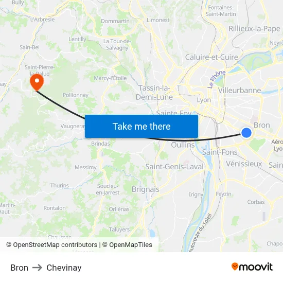Bron to Chevinay map