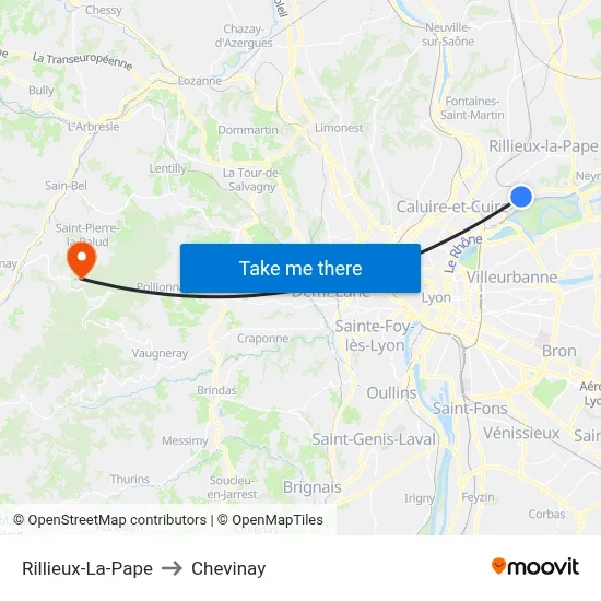 Rillieux-La-Pape to Chevinay map