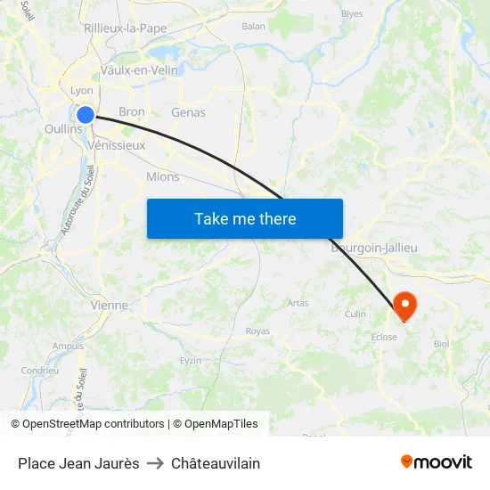 Place Jean Jaurès to Châteauvilain map