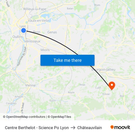 Centre Berthelot - Science Po Lyon to Châteauvilain map
