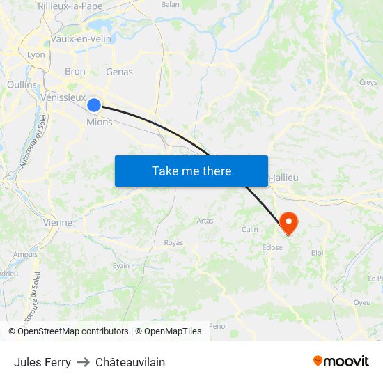 Jules Ferry to Châteauvilain map