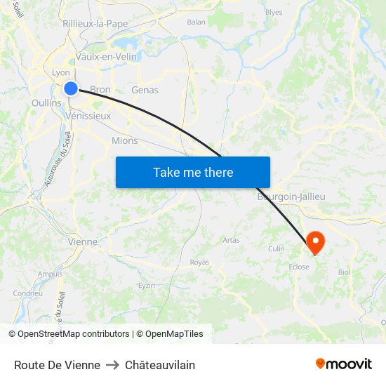 Route De Vienne to Châteauvilain map