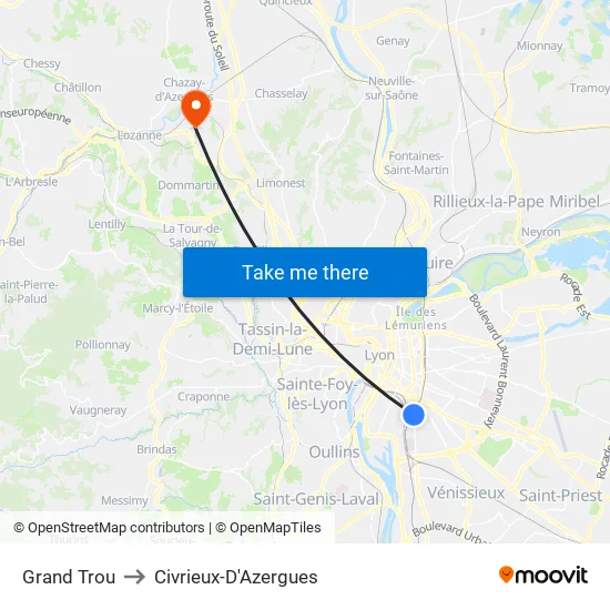 Grand Trou to Civrieux-D'Azergues map