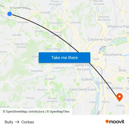 Bully to Corbas map