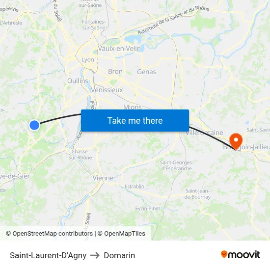 Saint-Laurent-D'Agny to Domarin map