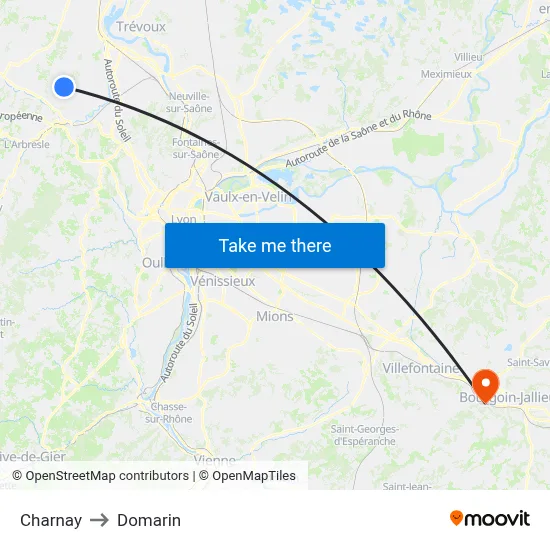 Charnay to Domarin map
