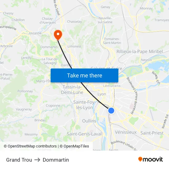 Grand Trou to Dommartin map