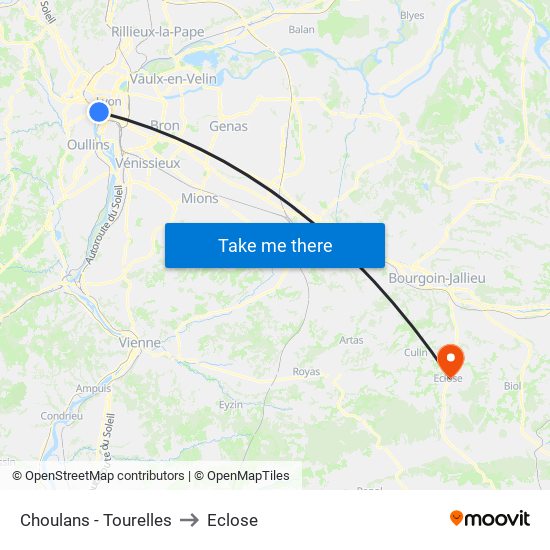 Choulans - Tourelles to Eclose map