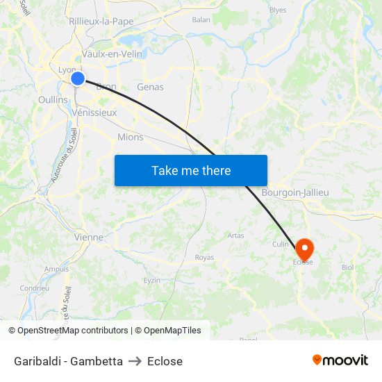 Garibaldi - Gambetta to Eclose map