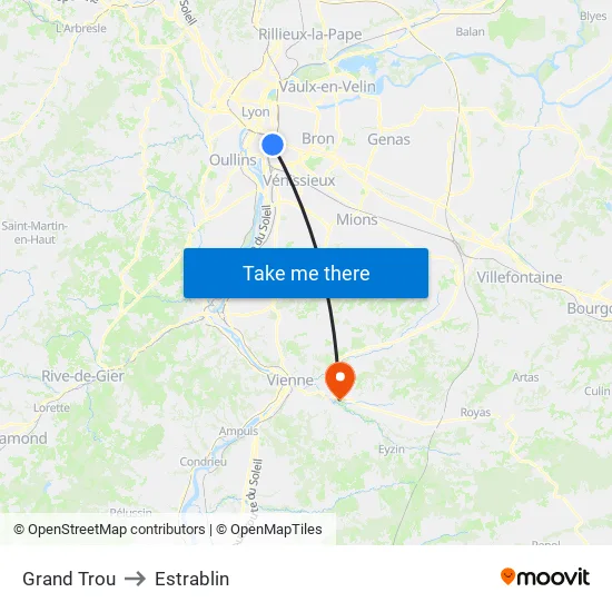 Grand Trou to Estrablin map