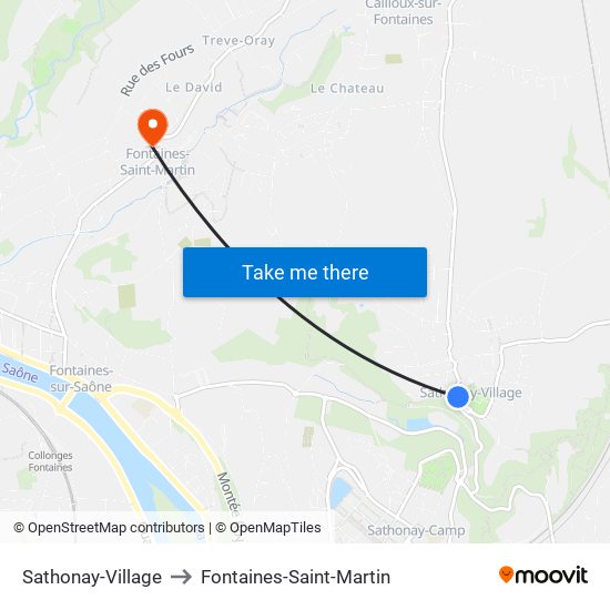 Sathonay-Village to Fontaines-Saint-Martin map