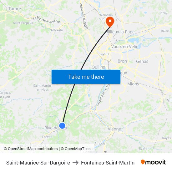 Saint-Maurice-Sur-Dargoire to Fontaines-Saint-Martin map