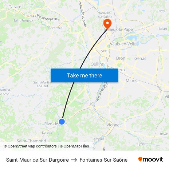 Saint-Maurice-Sur-Dargoire to Fontaines-Sur-Saône map