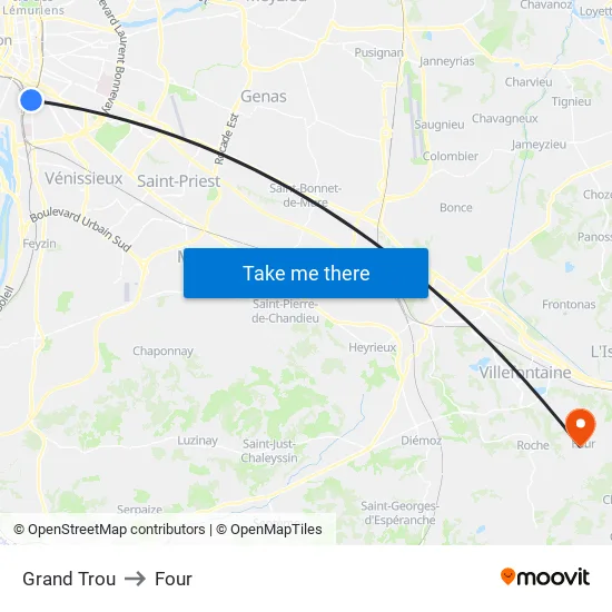 Grand Trou to Four map