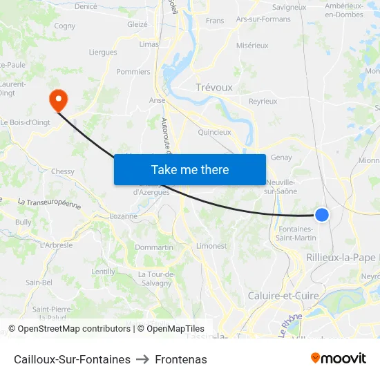 Cailloux-Sur-Fontaines to Frontenas map