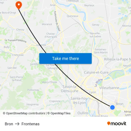 Bron to Frontenas map