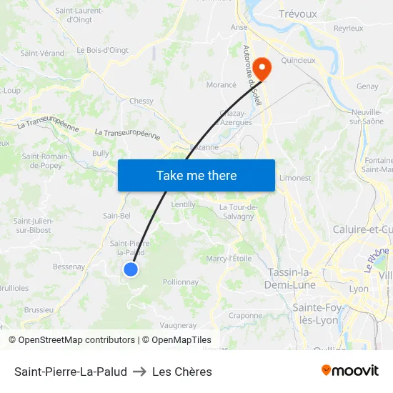 Saint-Pierre-La-Palud to Les Chères map