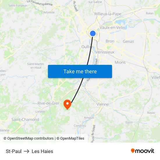 St-Paul to Les Haies map