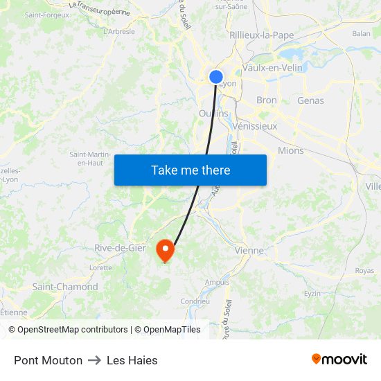 Pont Mouton to Les Haies map