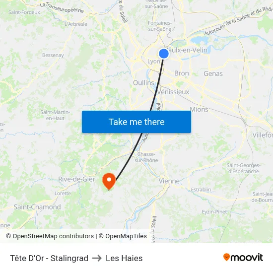 Tête D'Or - Stalingrad to Les Haies map