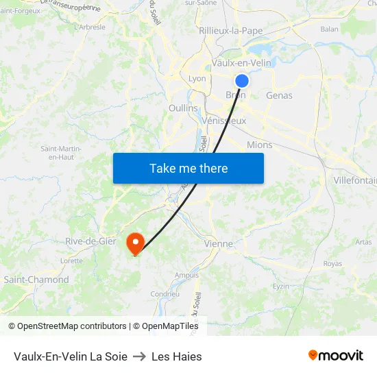 Vaulx-En-Velin La Soie to Les Haies map