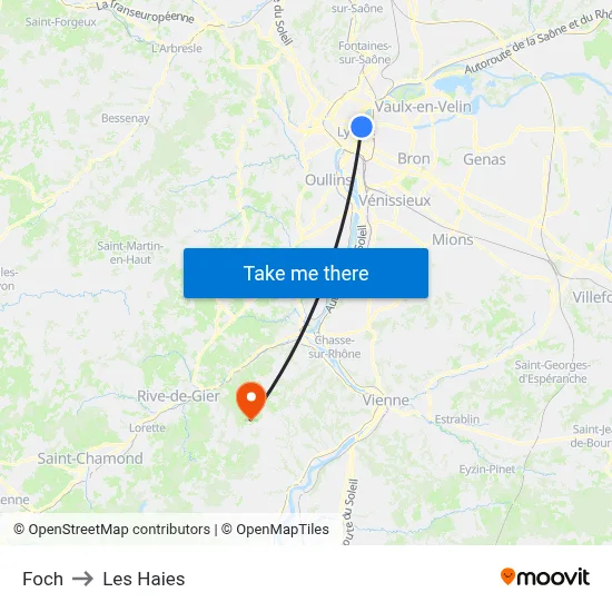 Foch to Les Haies map