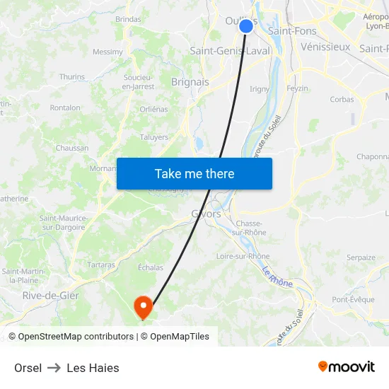 Orsel to Les Haies map