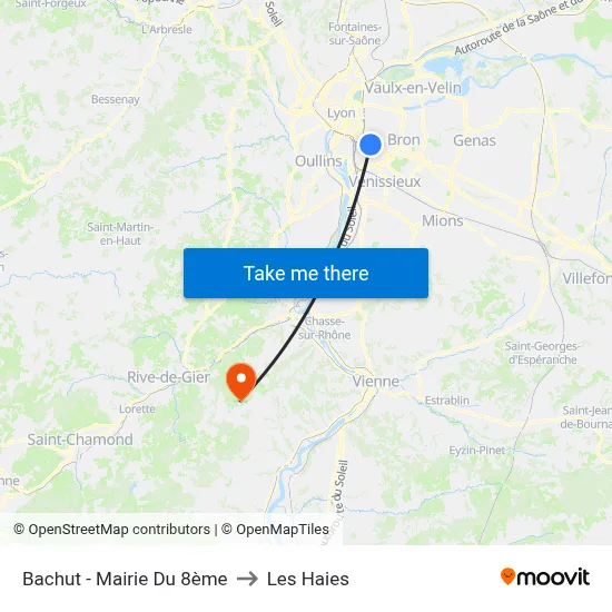 Bachut - Mairie Du 8ème to Les Haies map