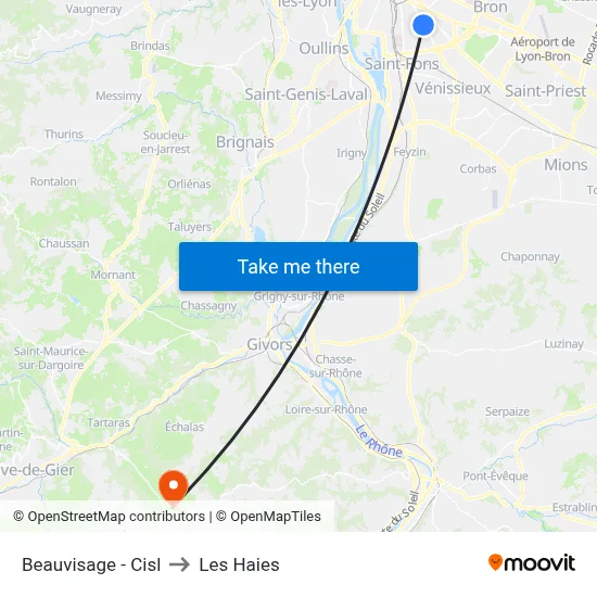 Beauvisage - Cisl to Les Haies map