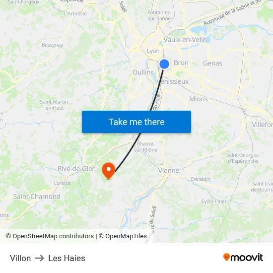 Villon to Les Haies map