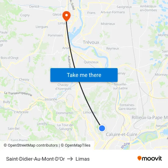 Saint-Didier-Au-Mont-D'Or to Limas map