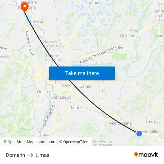 Domarin to Limas map