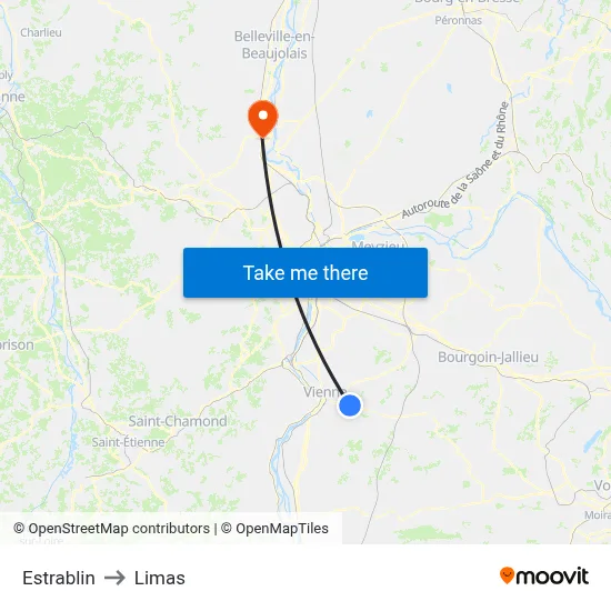 Estrablin to Limas map