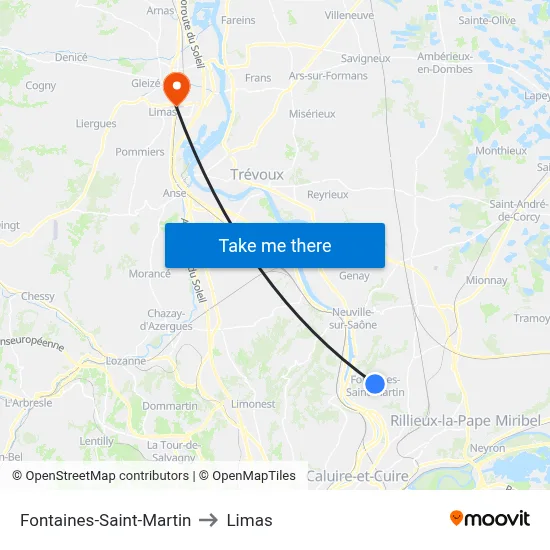 Fontaines-Saint-Martin to Limas map