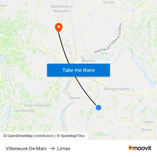 Villeneuve-De-Marc to Limas map