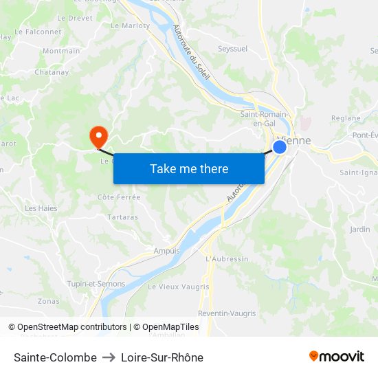 Sainte-Colombe to Loire-Sur-Rhône map