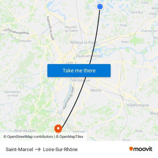 Saint-Marcel to Loire-Sur-Rhône map