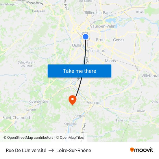 Rue De L'Université to Loire-Sur-Rhône map