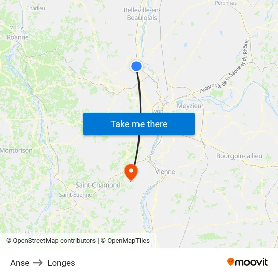 Anse to Longes map