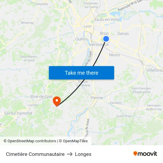 Cimetière Communautaire to Longes map