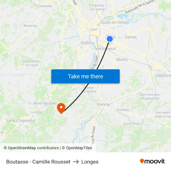 Boutasse - Camille Rousset to Longes map
