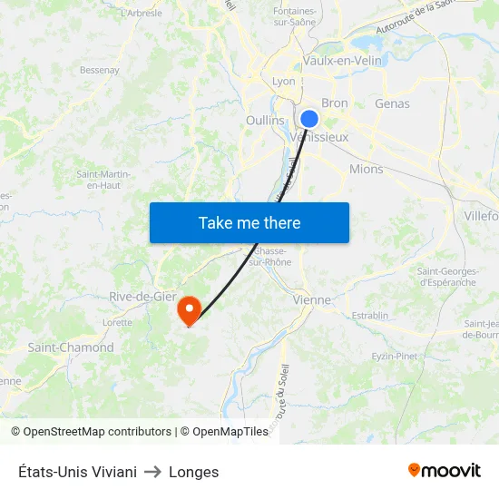 États-Unis Viviani to Longes map