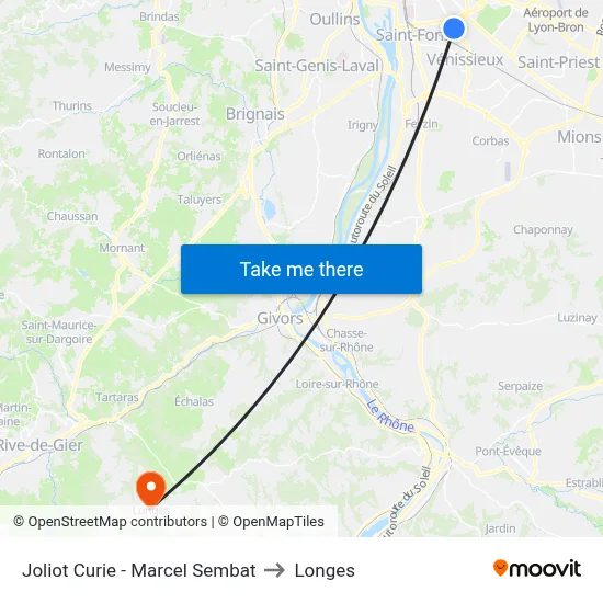 Joliot Curie - Marcel Sembat to Longes map